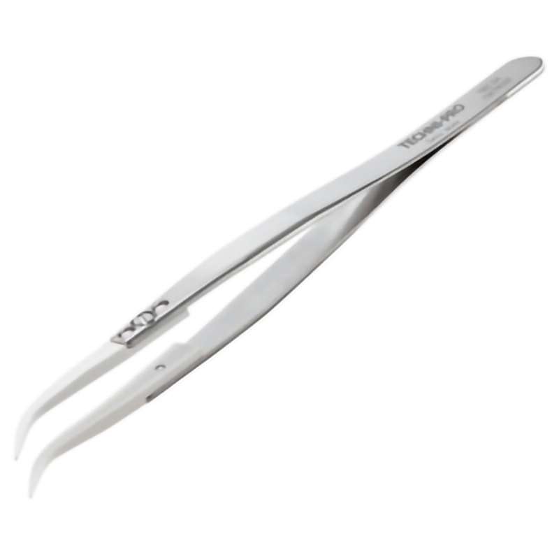 Ceramic Tip Tweezers, Style 7, Zirconia Tips A7MZ, Curved, Fine, 5.3"